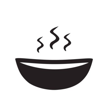 sıcak çorba simge vektör çizim ile kase