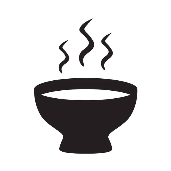 Tazón con iconos de sopa caliente-vector ilustración — Vector de stock
