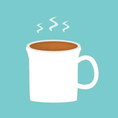 sıcak kahve fincanı simgesi - vektör çizimi