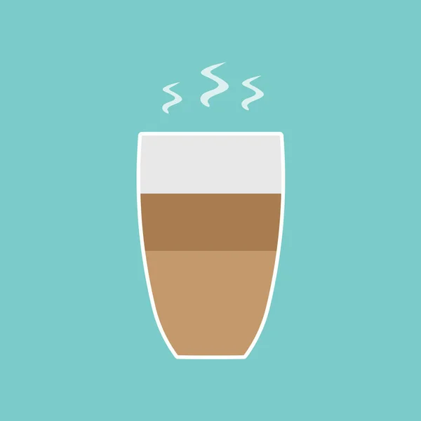 Иконка чашки горячего кофе латте - векторная иллюстрация — стоковый вектор