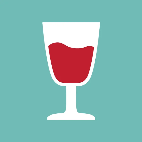 Glas rode wijn-vector illustratie — Stockvector