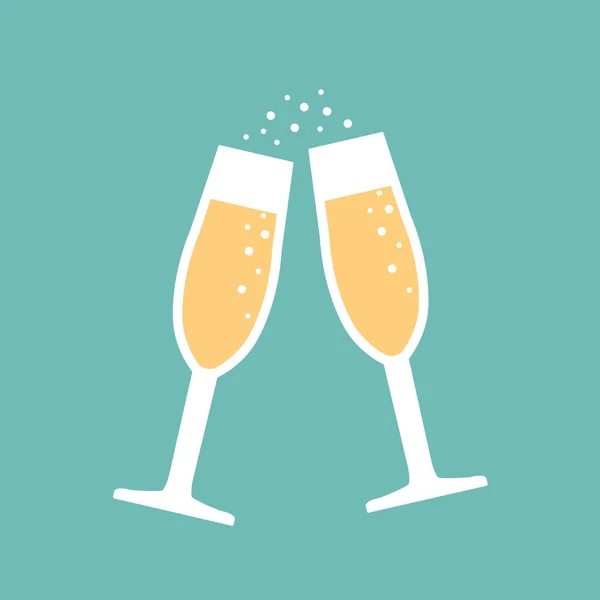 Champagneglazen icon - vectorillustratie — Stockvector