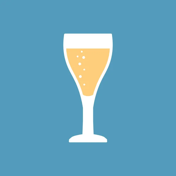 Champagne of mousserende wijn glas pictogram-vector illustratie — Stockvector