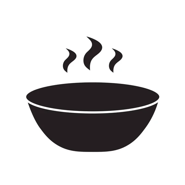 Ciotola con zuppa calda icon- vettoriale illustrazione — Vettoriale Stock