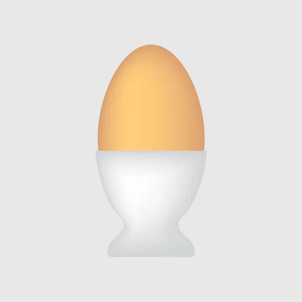 Gekookt ei in egg cup-vector illustratie — Stockvector