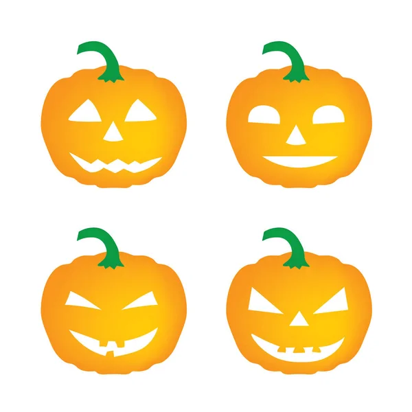 Set of halloween pumpkins- vector illustration — Stock Vector