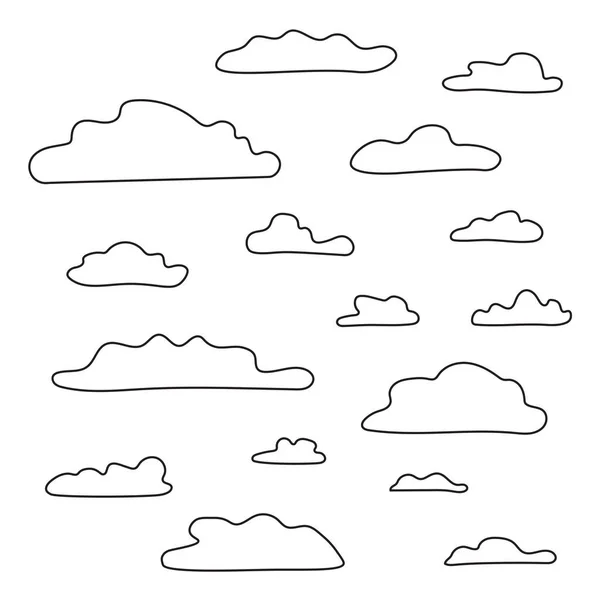 Contour noir des nuages- illustration vectorielle — Image vectorielle