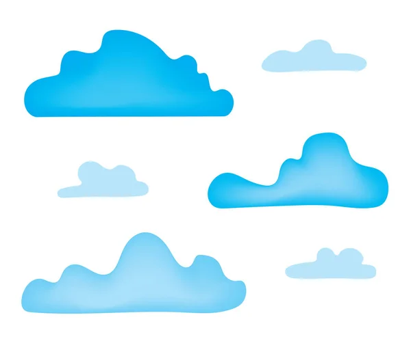Jeu de nuages bleus- illustration vectorielle — Image vectorielle