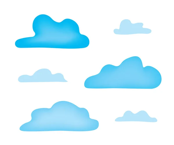 Bleu ensemble de nuages- illustration vectorielle — Image vectorielle