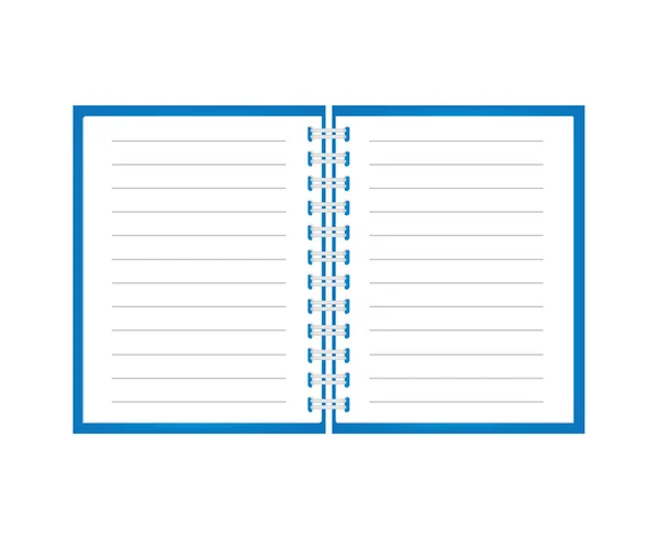 Cuaderno espiral abierto - ilustración vectorial — Vector de stock