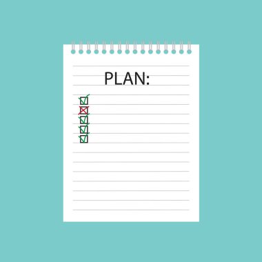 Spiral defter-vektör çizim içinde yazılı planı