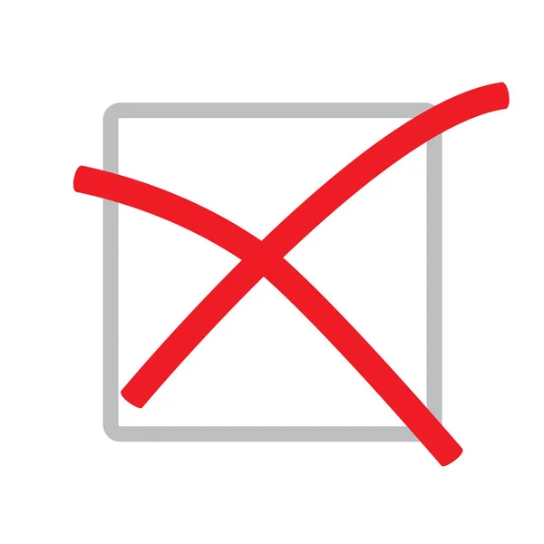 Rojo marca de verificación no, x, cruz icon- vector ilustración — Archivo Imágenes Vectoriales