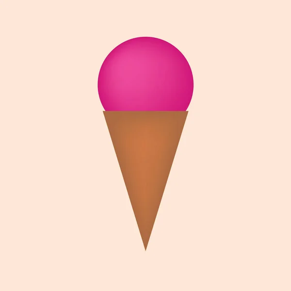 ピンクのアイス クリーム ベクトル図 — ストックベクタ