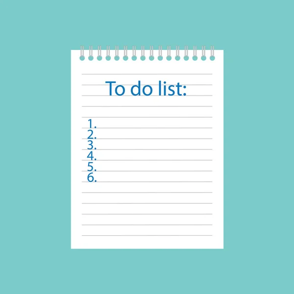 To-do-Liste geschrieben in Notizbuch - Vektorillustration — Stockvektor