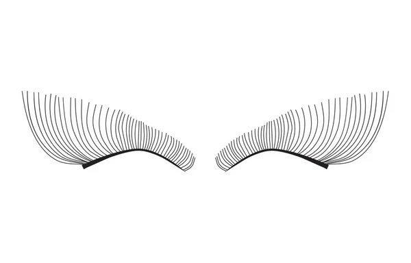 Black pair of eyelashes extension- vector illustration — Stock Vector