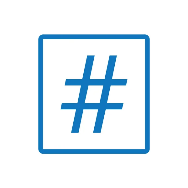 Blaue Hashtag-Icon-Vektor-Illustration — Stockvektor