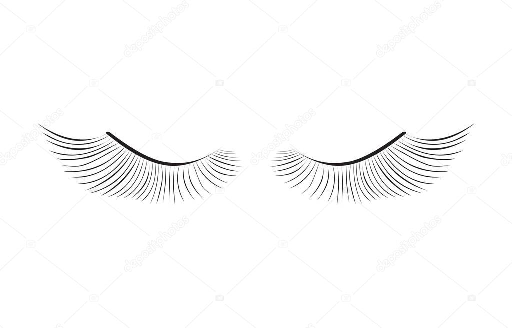 black pair of eyelashes extension- vector illustration