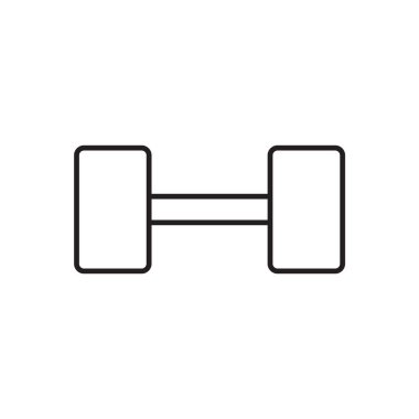 siyah dumbbell simge vektör çizim