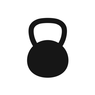 siyah kettlebell simge vektör çizim