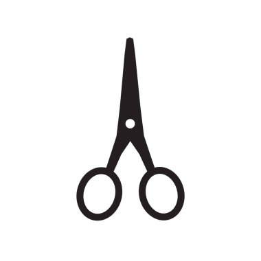 siyah makas simge vektör çizim