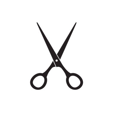 siyah makas simge vektör çizim