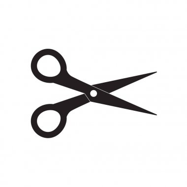 siyah makas simge vektör çizim