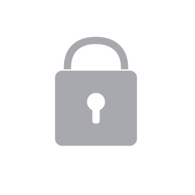 gri asma kilit simgesi-vektör çizim