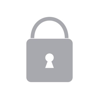 gri asma kilit simgesi-vektör çizim