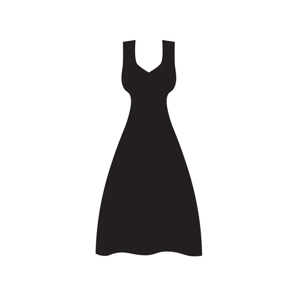 Černé šaty ikonu vektorové ilustrace — Stockový vektor