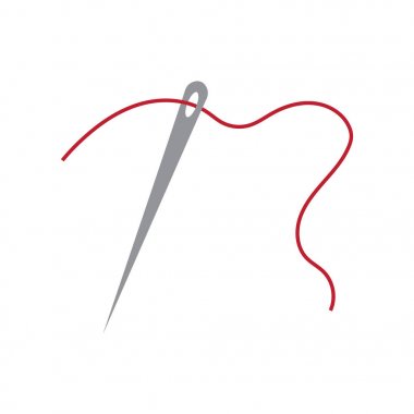 iğne ve iplik simge vektör çizim