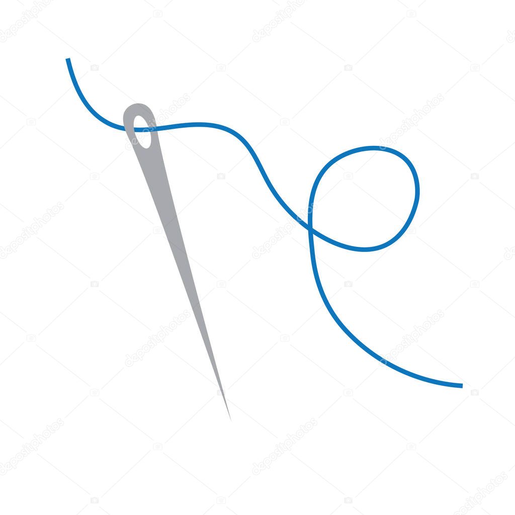 needle and thread icon- vector illustration