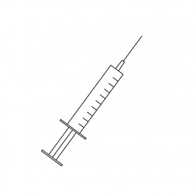 siyah şırınga simge vektör çizim