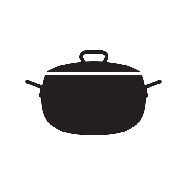 Pote de cozinha preto icon- vetor ilustração — Vetor de Stock