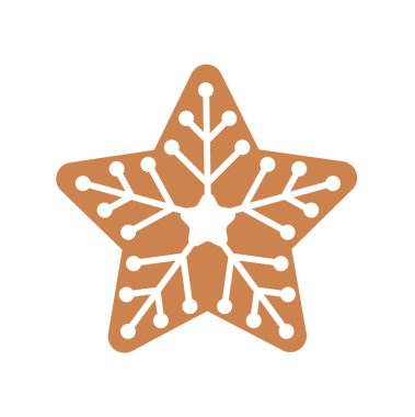 Noel gingerbread yıldız-vektör çizim