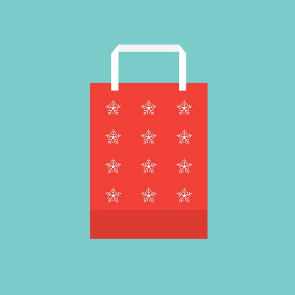 Christmas shopping väska ikon-vektor illustration — Stock vektor