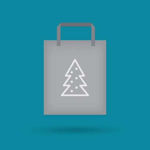 クリスマス ショッピング バッグ アイコン ベクトル イラスト — ストックベクタ