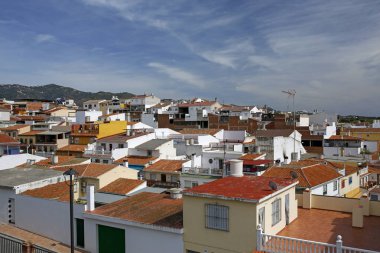 tipik renkli mimari Velez Malaga, Endülüs, İspanya