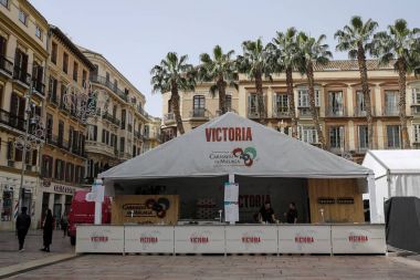 MALAGA, SPAIN, FEBRUARY 22, 2017: tent of Carnaval de Malaga at the Constitution Square in Malaga.MALAGA, SPAIN, FEBRUARY 22, 2017: tent of Carnaval de Malaga at 