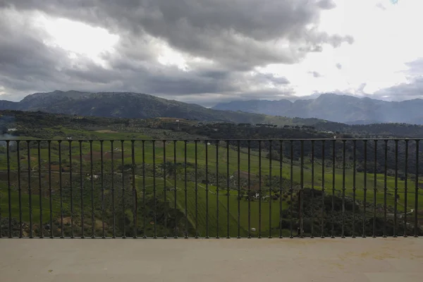 Beautiful valley seen from viewpoint in Ronda, Andalusia, Spain — Stock Photo, Image