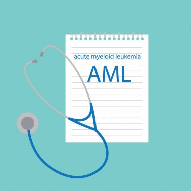AML Akut Miyeloid defter-vektör çizim içinde yazılı lösemi