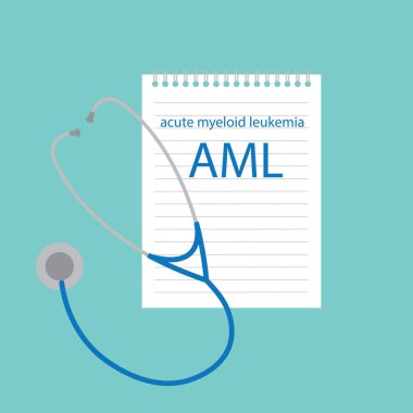 AML Acute Myeloid Leukemia written in notebook- vector illustration clipart