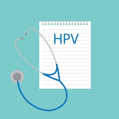 Hpv (Human Papillomavirus) kısaltma defter-vektör çizim içinde yazılı