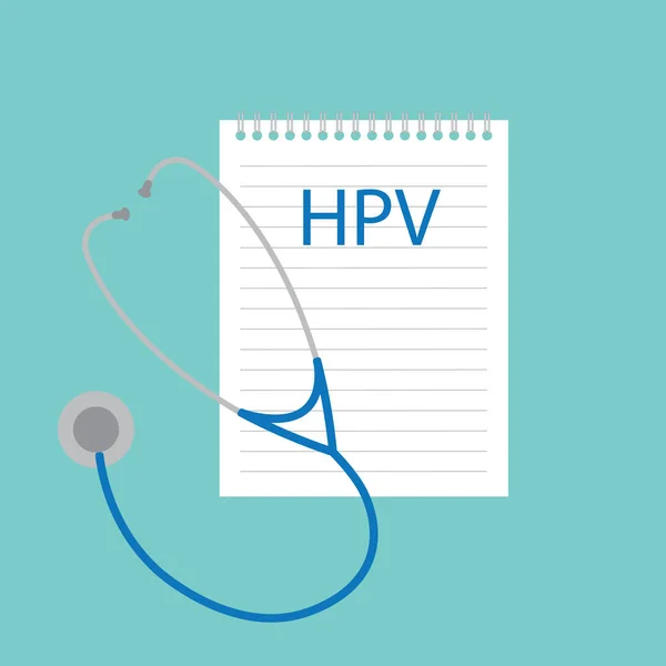 HPV (Humaan Papillomavirus) acroniem geschreven in laptop-vector illustratie — Stockvector