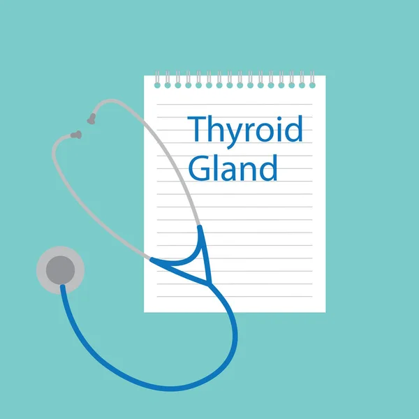 Glande thyroïde écrit en notebook- illustration vectorielle — Image vectorielle
