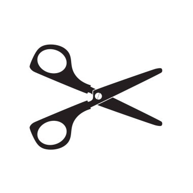 siyah makas simge vektör çizim