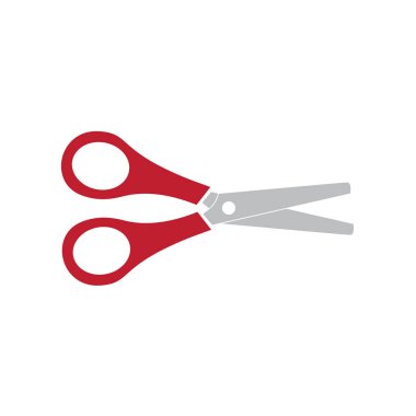 Kırmızı makas simge vektör çizim