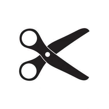 siyah makas simge vektör çizim