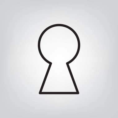 siyah anahtar deliği simge vektör çizim