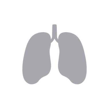 gri akciğer simge vektör çizim