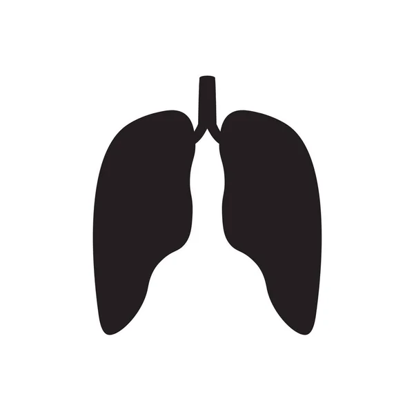 Negro pulmones icon- vector ilustración — Archivo Imágenes Vectoriales